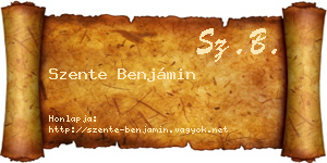 Szente Benjámin névjegykártya