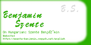 benjamin szente business card